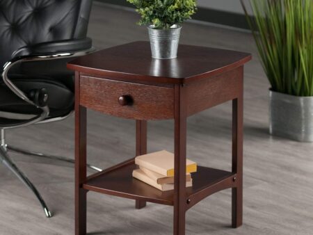 Wooden Curved Bedside Table
